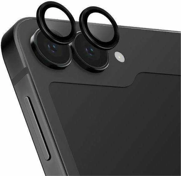 UNIQ Optix aliuminio kameros objektyvo apsauga Samsung Galaxy Z Flip6 F741 vidurnakčio juodas kameros objektyvo stiklas