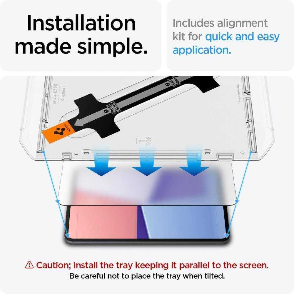 Apsauginis stiklas planšetiniam kompiuteriui Apple iPad Pro 13.0 2024 Spigen Glas.tr „Ez Fit” skaidrus