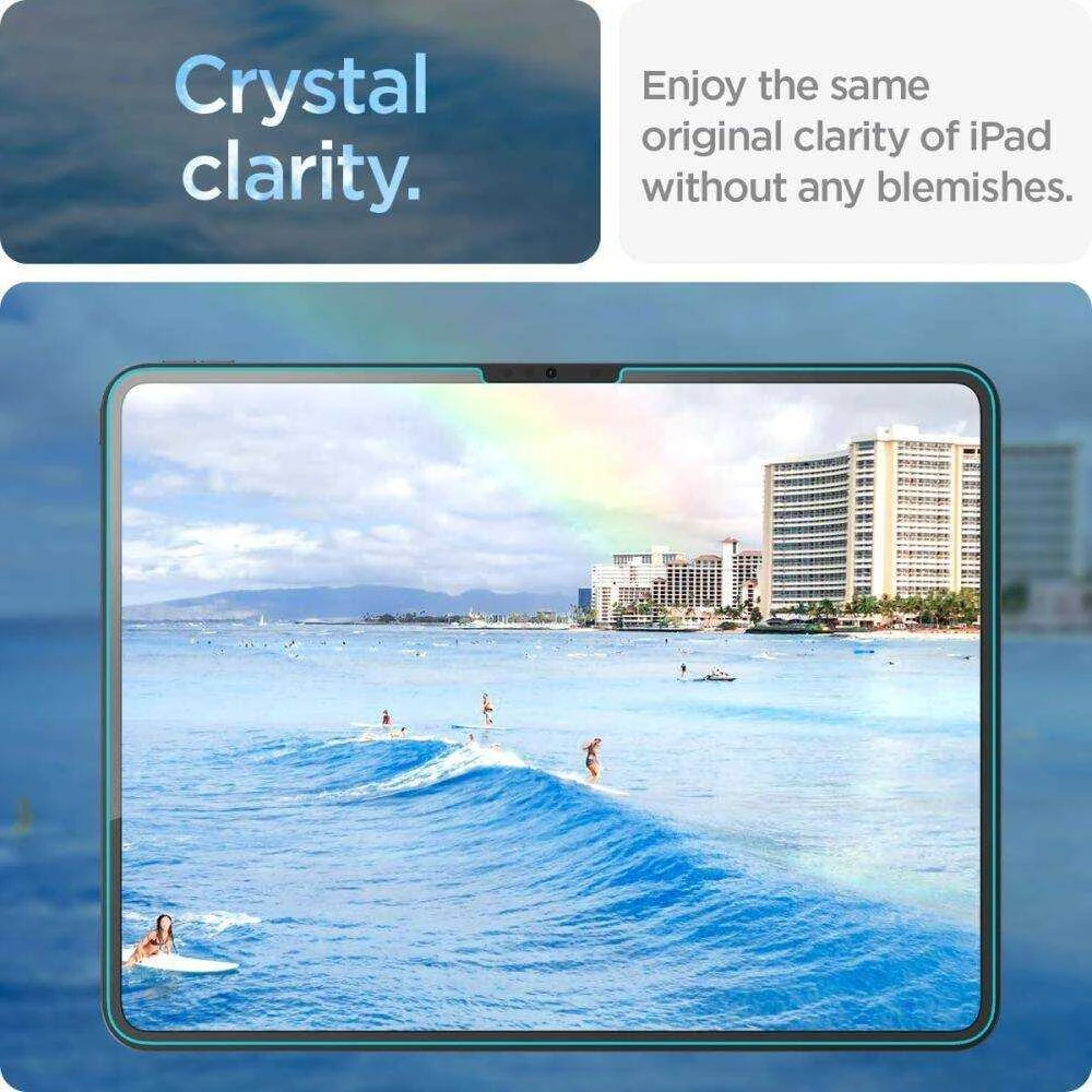 Apsauginis stiklas planšetiniam kompiuteriui Apple iPad Pro 13.0 2024 Spigen Glas.tr „Ez Fit” skaidrus
