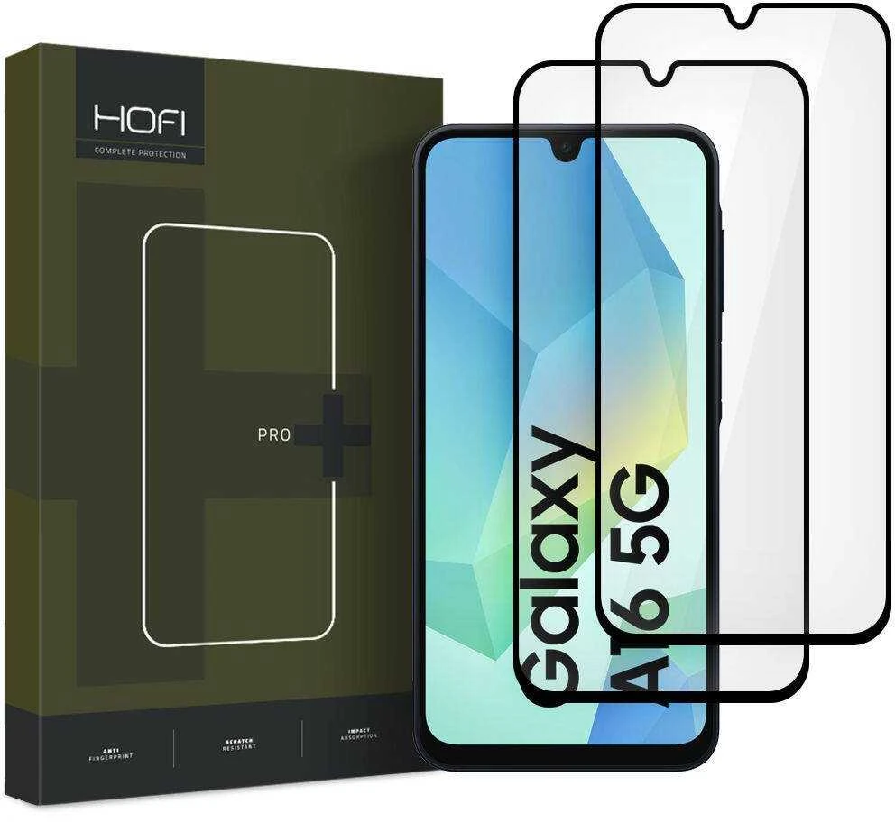 LCD apsauginis stikliukas Hofi Glass Pro+ 2 vnt. Samsung A165 A16 4G/A166 A16 5G juodas