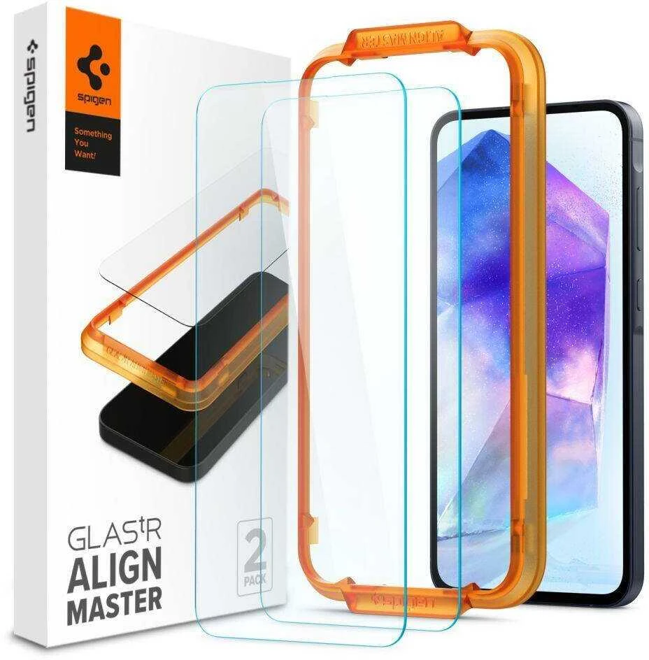 Apsauginis stiklas Samsung Galaxy A55 5G Spigen ALM Glas.tr 2-pack skaidrus