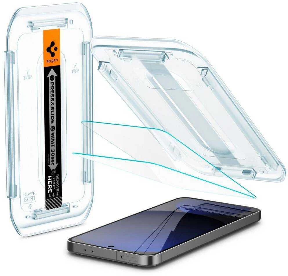 Apsauginis stiklas Samsung Galaxy S24 FE Spigen Glas.tr „EZ Fit” 2 vnt. Clear