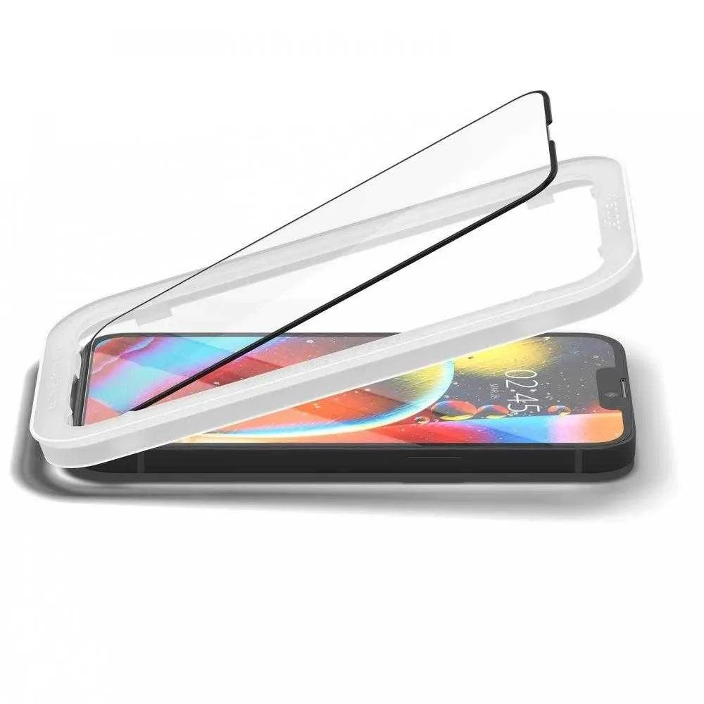 Apsauginis stiklas Spigen ALM GLASS FC Apple iPhone 13 / 13 Pro / 14 su juodos spalvos krašteliu