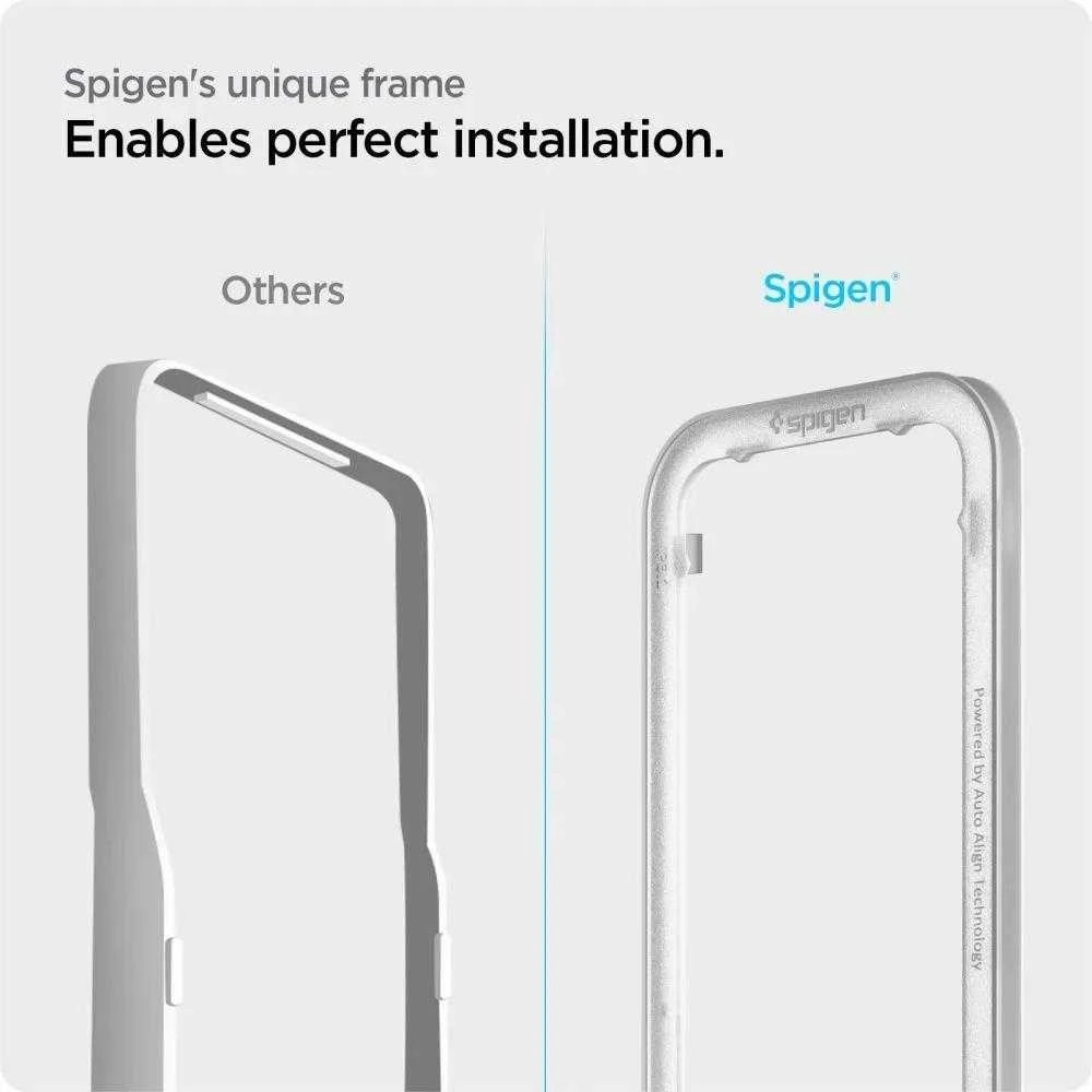 Apsauginis stiklas Spigen ALM GLASS FC Apple iPhone 13 / 13 Pro / 14 su juodos spalvos krašteliu