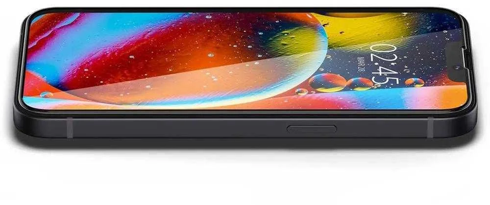 Apsauginis stiklas Spigen GLASS FC Apple iPhone 13 / 13 Pro / 14 su juodos spalvos krašteliu
