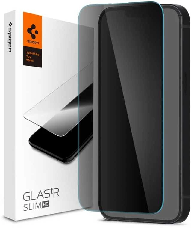 Apsauginis stiklas Spigen GLASS FC Apple iPhone 13 / 13 Pro / 14 su juodos spalvos krašteliu
