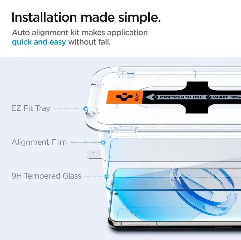 Spigen apsauginis stiklas GLAS.TR ”EZ FIT” 2-pack skirtas Samsung Galaxy S23 transparent