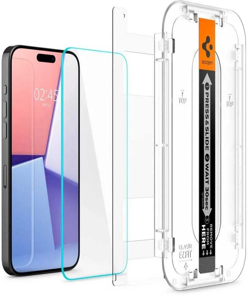 Szko do etui + Aplikator Spigen Glas.tR EZ Fit 2 vnt. do iPhone 15 Pro