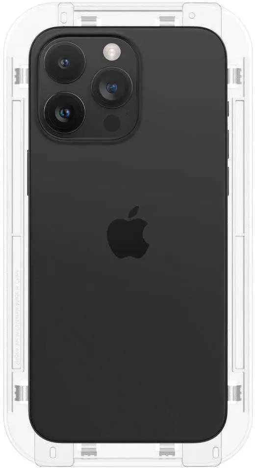 Apsauginis stiklas Spigen GLAS.TR „EZ FIT” FC 2-PACK Apple iPhone 15 Pro Juodas