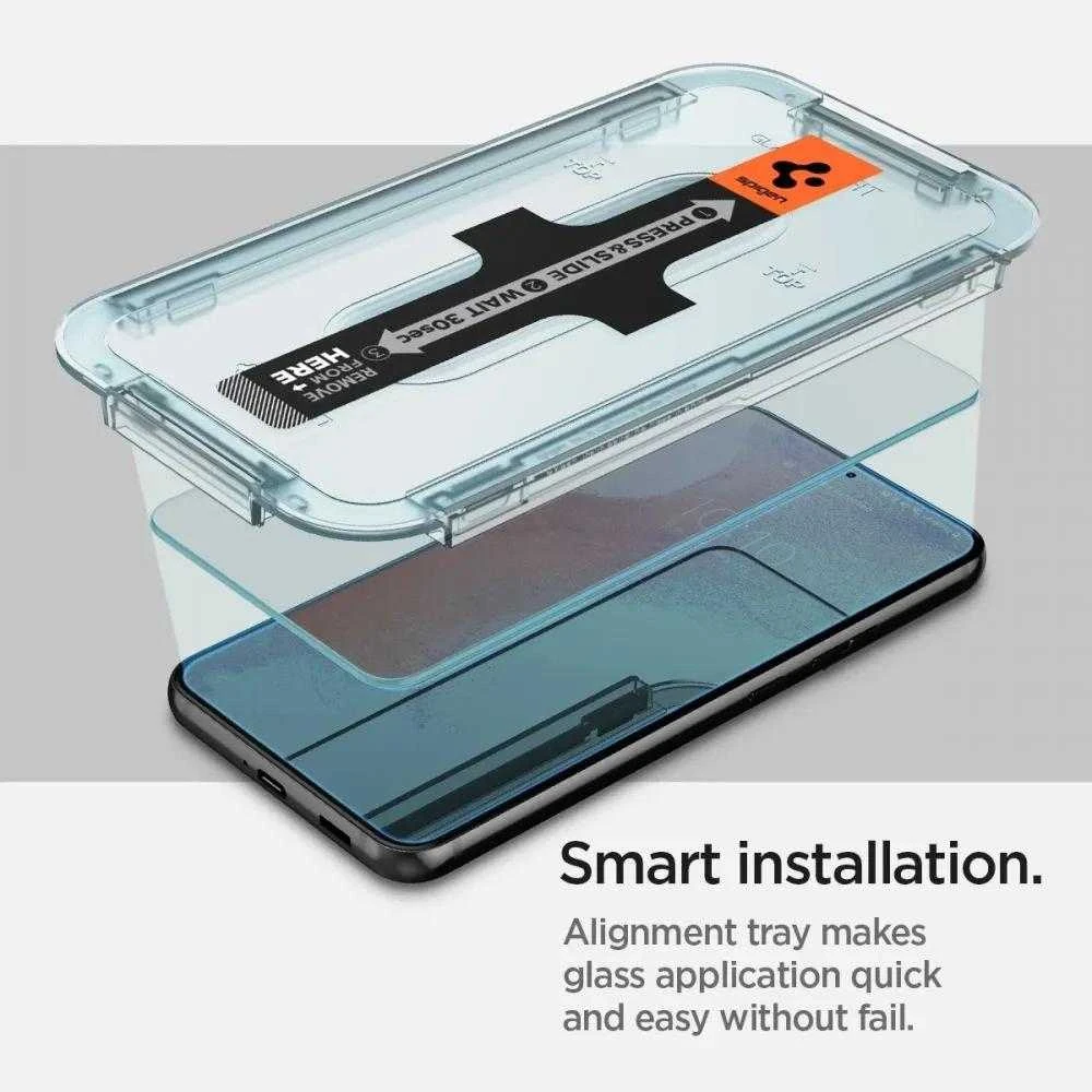 Apsauginis stiklas Spigen GLAS.TR „EZ FIT” 2-pack Samsung Galaxy S22