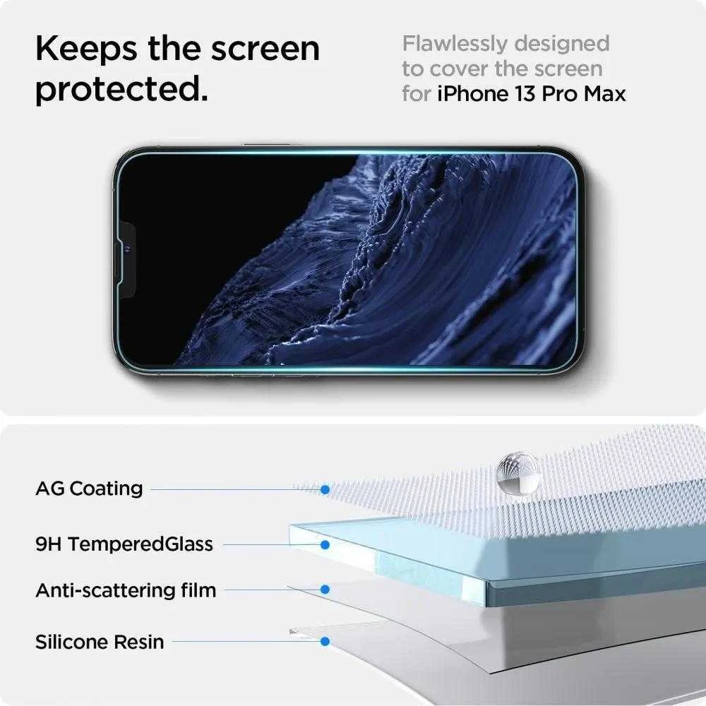 Apsauginis stiklas Spigen GLAS.TR "EZ FIT" Apple iPhone 13 / 13 Pro / 14