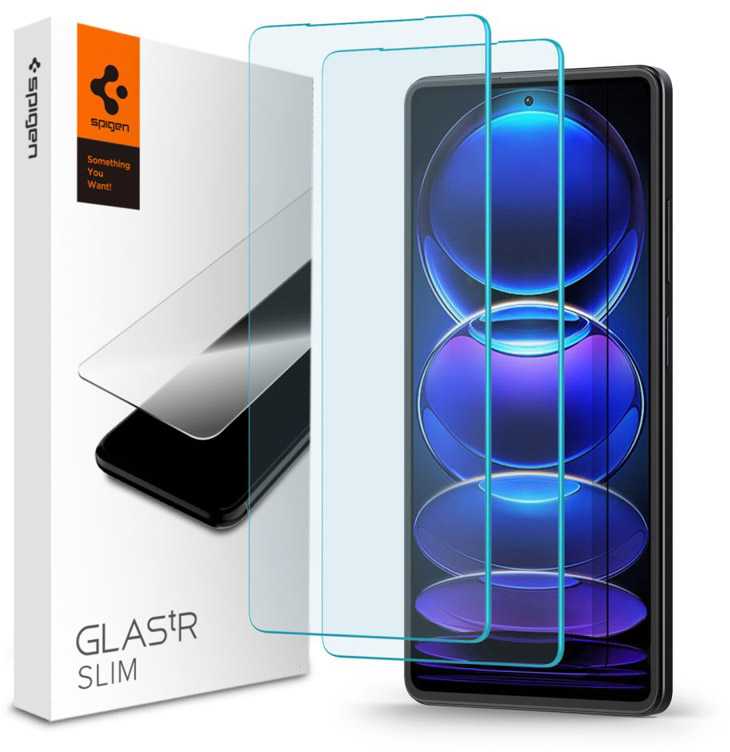 Spigen Glas.TR Slim 2 vnt. - Apsauginis stiklas skirtas Xiaomi Redmi Note 12 Pro 5G/12 Pro+ 5G/POCO X5 Pro 5G