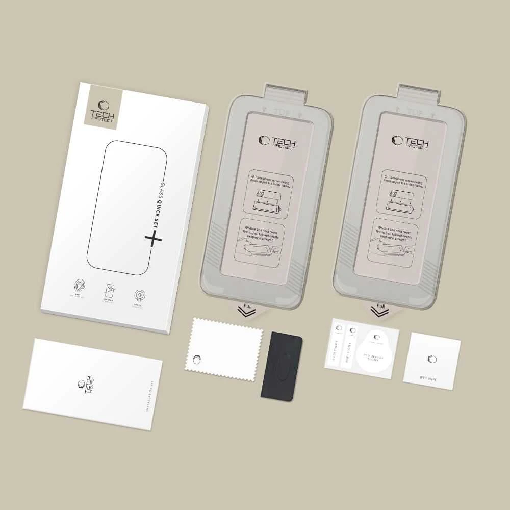Apsauginis stiklas Tech-Protect Quick Set+ 2-pack Samsung Galaxy S26 juodos spalvos