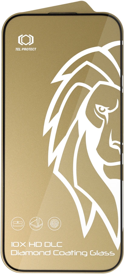 Grūdintas stiklas „Tel Protect 10X HD DLC“ deimantinė danga, skirta „iPhone 16/15“
