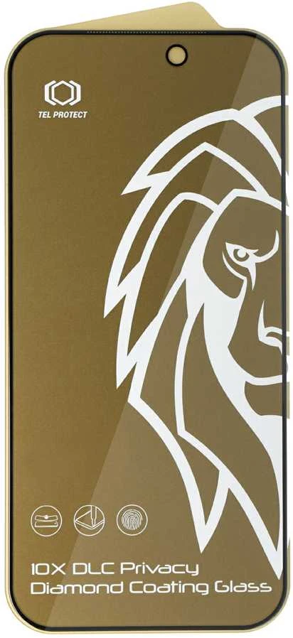 Apsauginis stiklas „Tel Protect 10X Privacy DLC Diamond Coating", skirtas „iPhone 17 Pro"