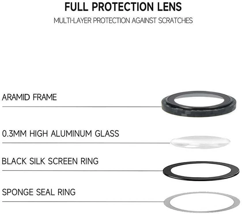 Apsauginis stiklas Tel Protect 3D Lens Aramid Series on camera skirtas Apple iPhone 17 Pro/17 Pro Max (lens 3 pieces)