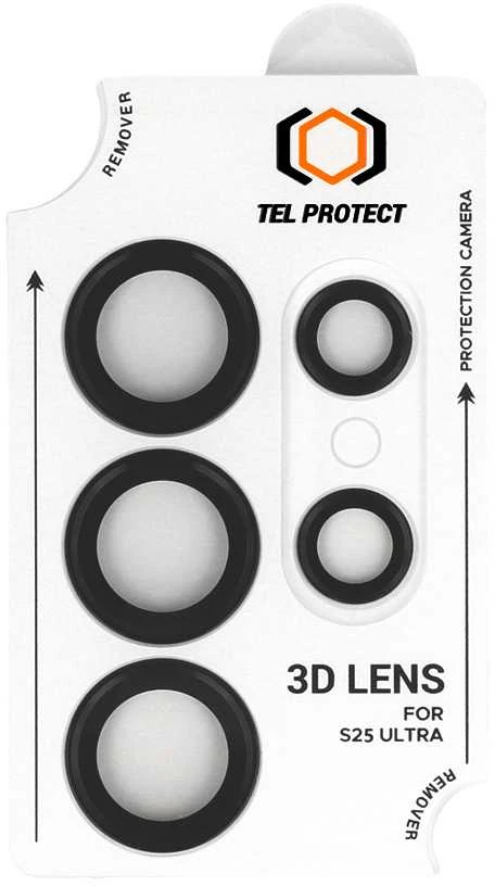 Apsauginis stiklas Tel Protect 3D Lens skirtas Samsung Galaxy S26 Ultra juodas (objektyvui 5 vnt)