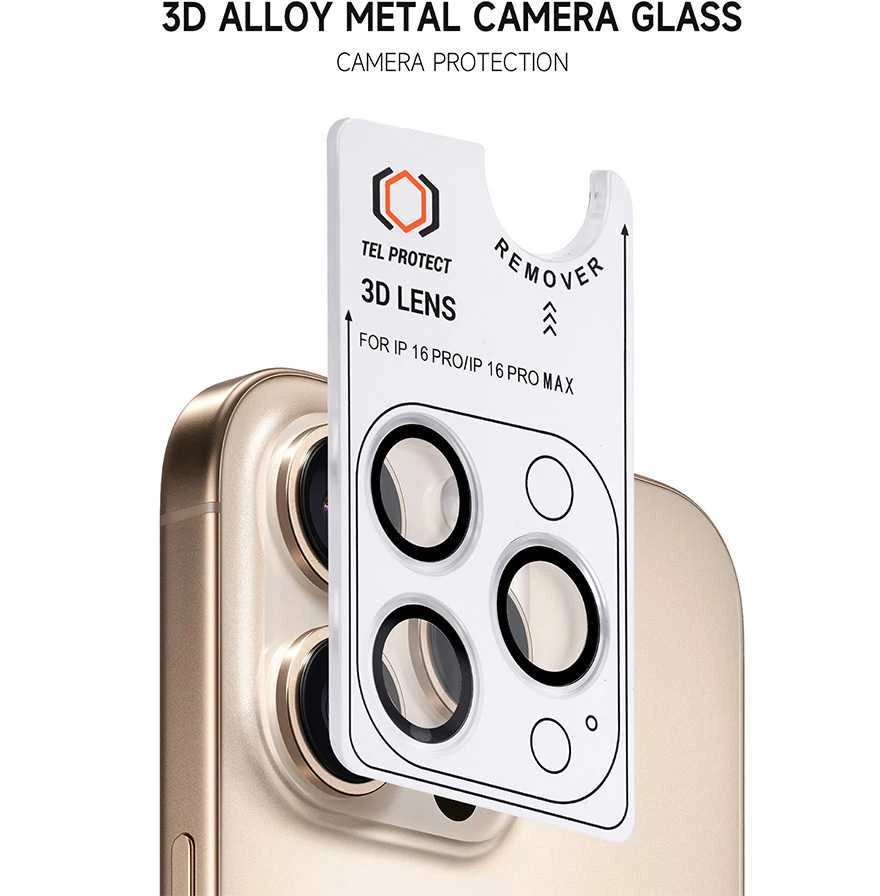Apsauginis stiklas Tel Protect 3D Lens skirtas Samsung Galaxy S26 Plus juodas (objektyvui 3 vnti)