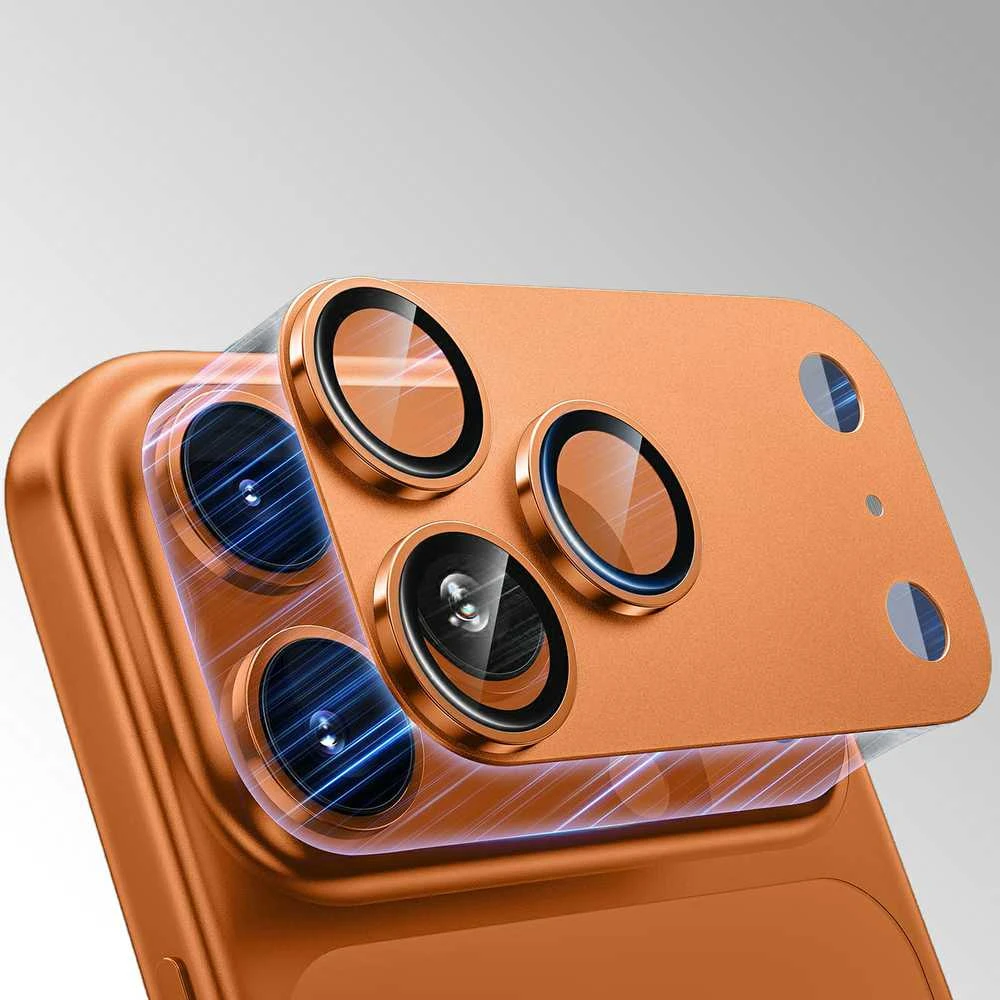 Apsauginis stiklas Tel Protect 95% AR+AF Full Metal Camera Protector on camera skirtas Apple iPhone 17 Air juodas (camera island)