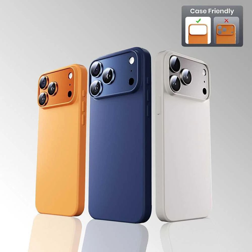 Apsauginis stiklas Tel Protect 95% AR+AF Full Metal Camera Protector on camera skirtas Apple iPhone 17 Air sidabrinis (camera island)