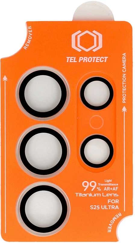 Apsauginis stiklas Tel Protect Titanium Lens 99% AR skirtas Samsung Galaxy S26 Ultra juodas (objektyvui 5 vnt)