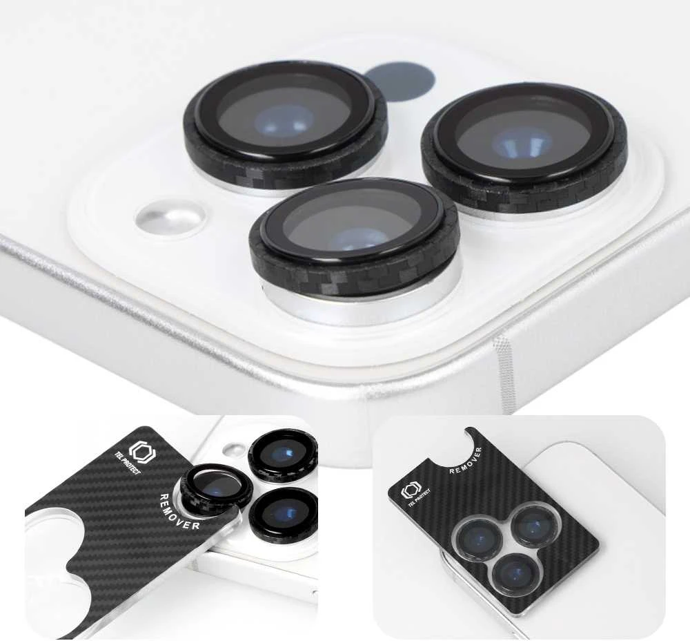 Apsauginis stiklas Tel Protect Titanium Lens 99% AR Aramid Series on camera skirtas Samsung Galaxy S25 Plus (objektyvui 3 vnt)