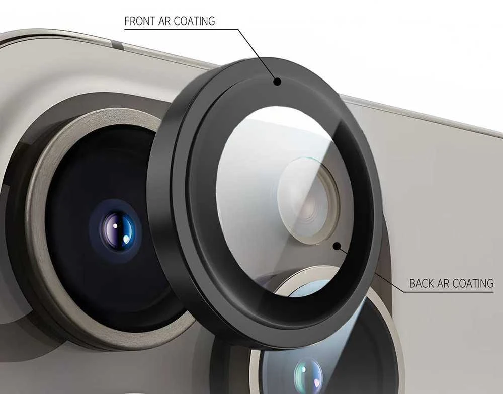 Apsauginis stiklas Tel Protect Titanium Lens 99% AR skirtas Samsung Galaxy S26 Plus juodas (objektyvui 3 vnti)