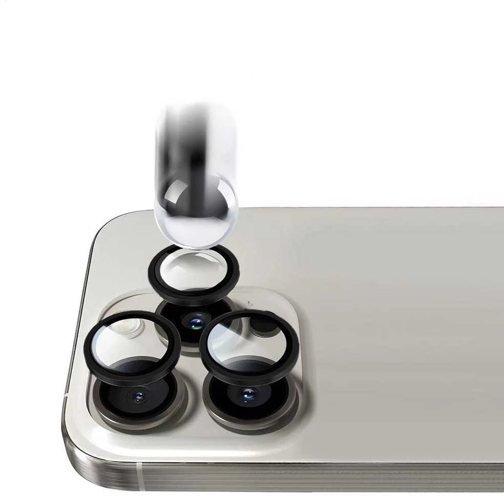 Apsauginis stiklas Tel Protect Titanium Lens 99% AR on camera skirtas Apple iPhone 17 Air juodas (objektyvui 1 vnt)
