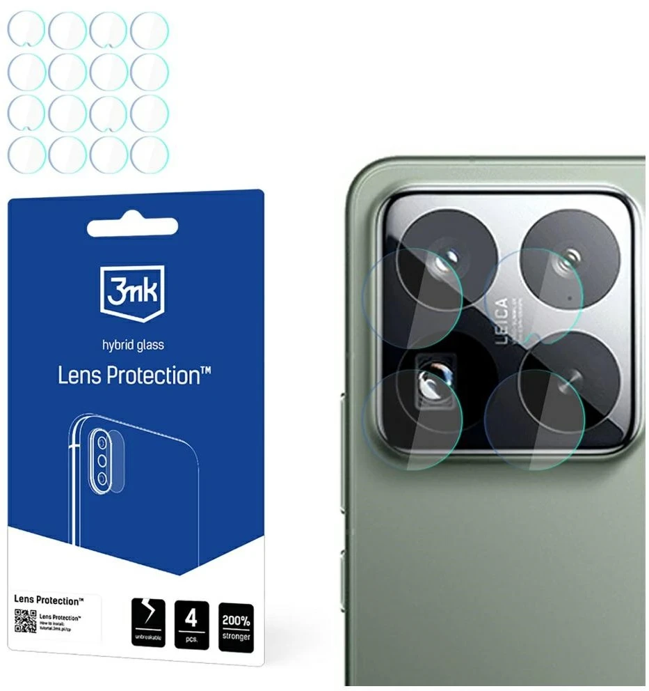 3MK „Lens Protect“ kameros objektyvo apsaugos, skirtos „Xiaomi 15 Pro“ (4 vnt.)