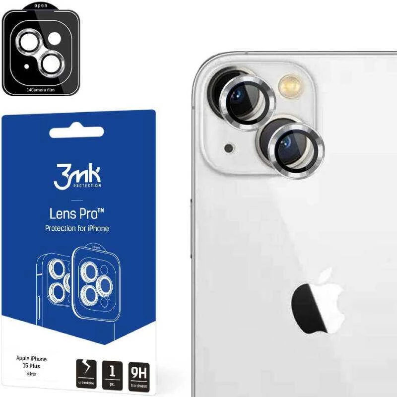 Apsauginis stikliukas kamerai 3mk Lens Pro Apple iPhone 15 Plus sidabrinis