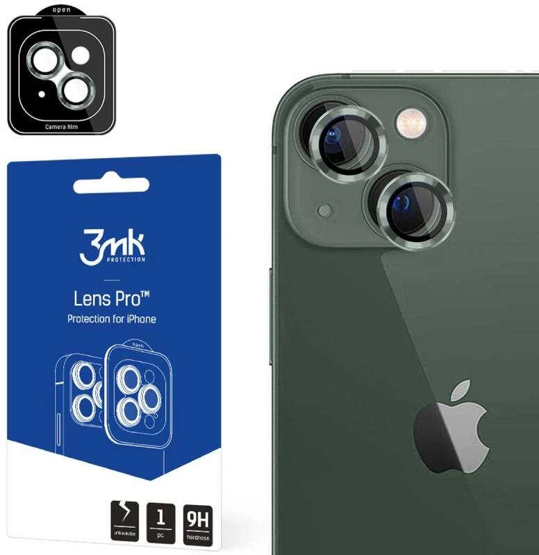 Apsauginis stiklas telefono kamerai Apple iPhone 15 Plus 3MK Lens Protection Pro žalios spalvos