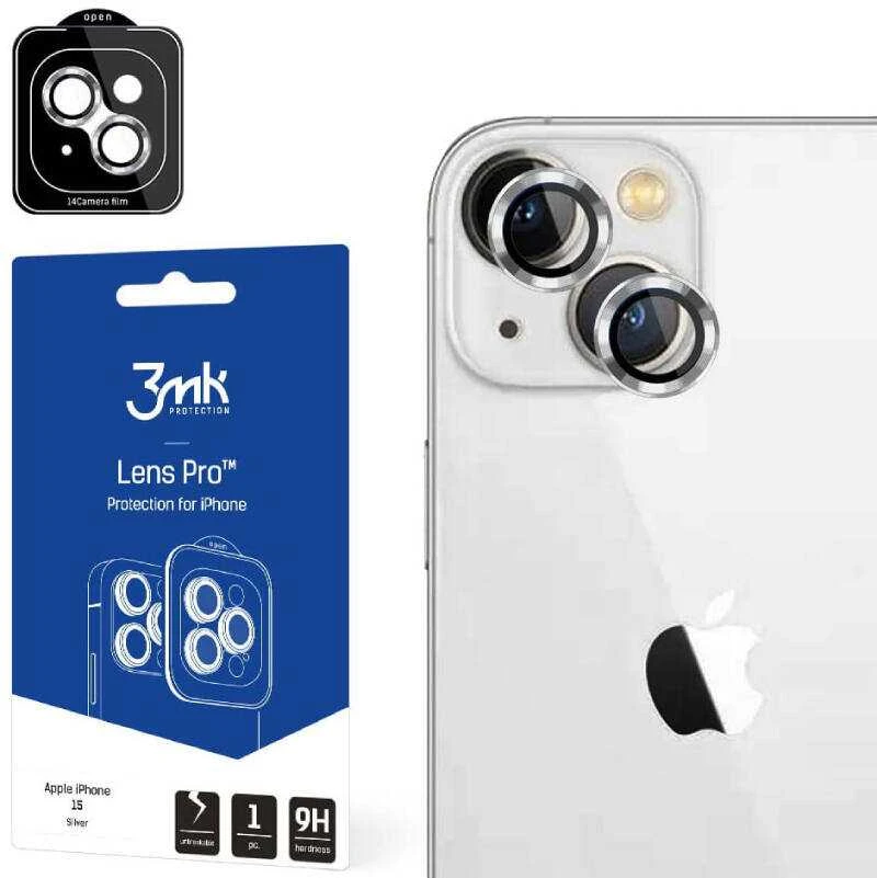 Apsauginis stikliukas kamerai 3mk Lens Pro Apple iPhone 15 sidabrinis