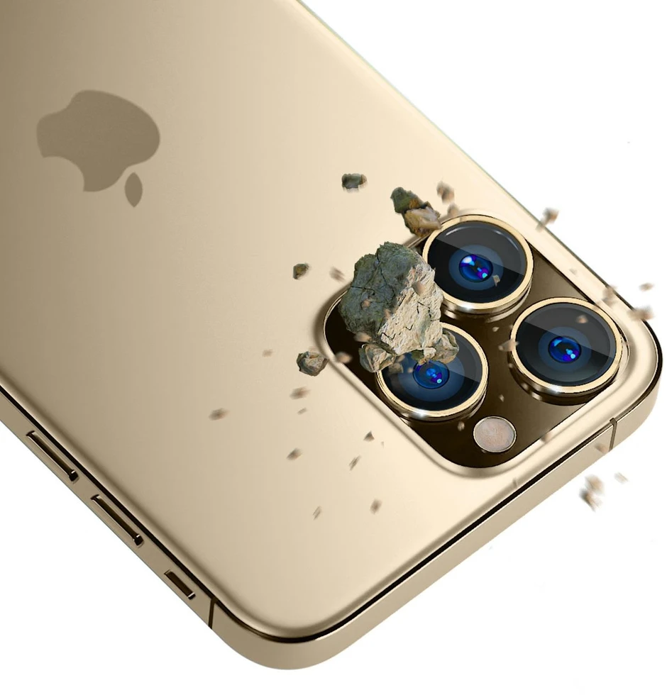3MK objektyvo apsauga Pro Apple iPhone 14 Pro /14 Pro Max auksinis kameros objektyvo apsauga su tvirtinimo rėmeliu