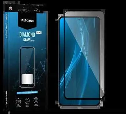 Apsauginis stiklas telefonui 5D Xiaomi Redmi 13C MyScreen Diamond Glass Edge Lite Full Glue juodos spalvos krašteliu