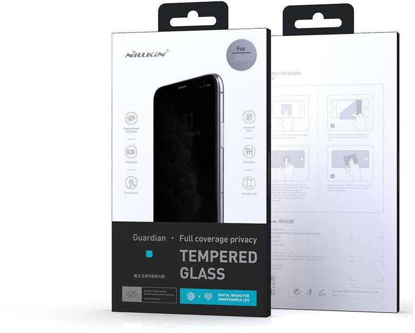 Nillkin apsauginis stiklas 0.33mm Guardian 2.5D skirtas Apple iPhone 15 Pro Max juodos spalvos