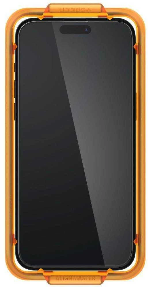 Apsauginis stiklas telefonui Apple iPhone 15 Plus Spigen ALM Glass FC 2-pack juodos spalvos krašteliu