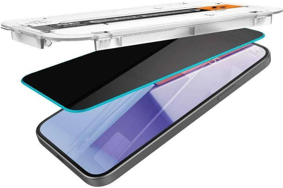 Spigen GLAS.TR EZ FIT Privacy – Apsauginis stiklas with privacy filter skirtas iPhone 15 Pro