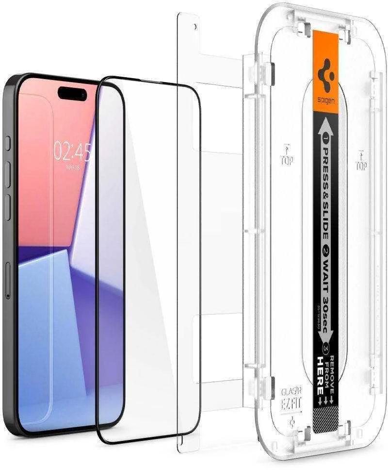 GRŪDINTAS STIKLAS SPIGEN GLAS.TR EZ FIT FC IPHONE 15 PRO MAX Juodas