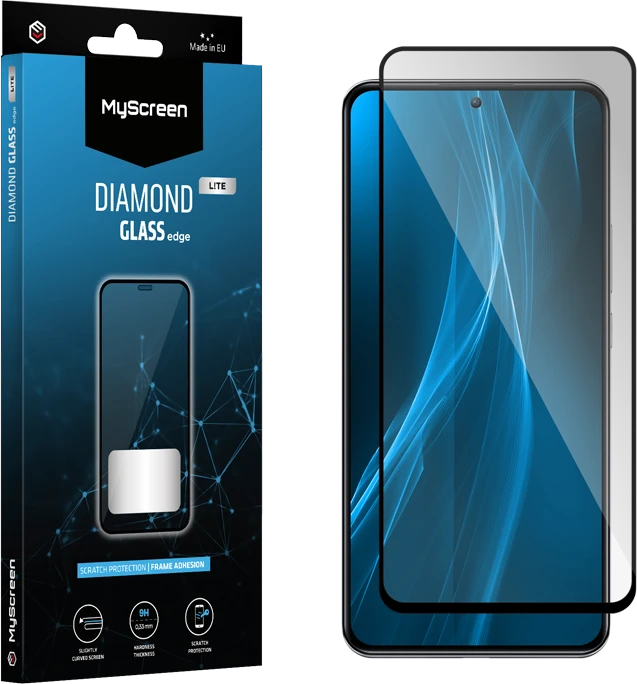Apsauginis stiklas telefonui Realme C53 4G / Narzo N53 MyScreen Diamond Glass Edge Full Glue juodos spalvos krašteliu