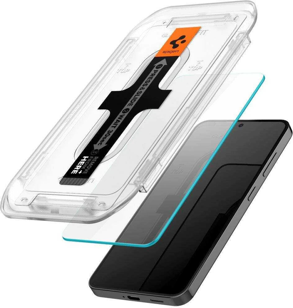 Apsauginis stiklas telefonui Samsung Galaxy S24 / S25 Spigen Glas.tr „EZ Fit” 2 vnt. skaidrus
