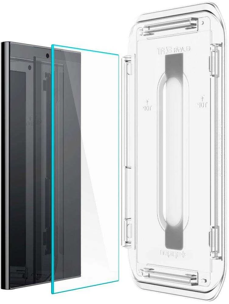Apsauginis stiklas telefonui Samsung Galaxy S24 Ultra Spigen Glas.tr „EZ Fit” 2 vnt. skaidrus
