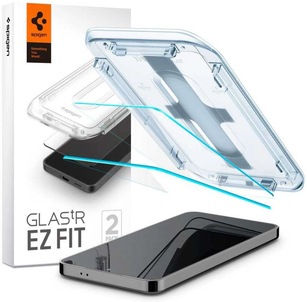 Apsauginis stiklas telefonui Samsung Galaxy S24 / S25 Spigen Glas.tr „EZ Fit” 2 vnt. skaidrus