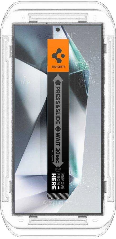 Apsauginis stiklas telefonui Samsung Galaxy S24 Ultra Spigen Glas.tr „EZ Fit” Privacy, 2 vnt.