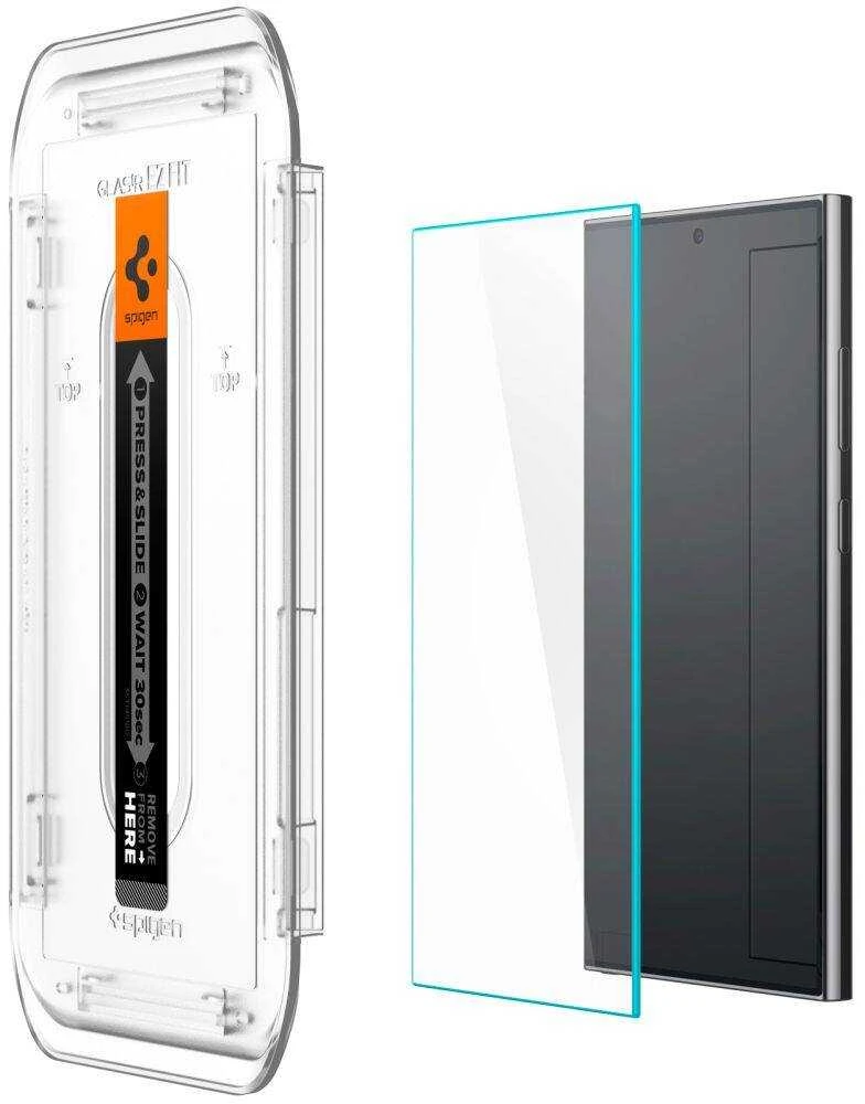 Apsauginis stiklas telefonui Samsung Galaxy S24 Ultra Spigen Glas.tr „EZ Fit” 2 vnt. skaidrus