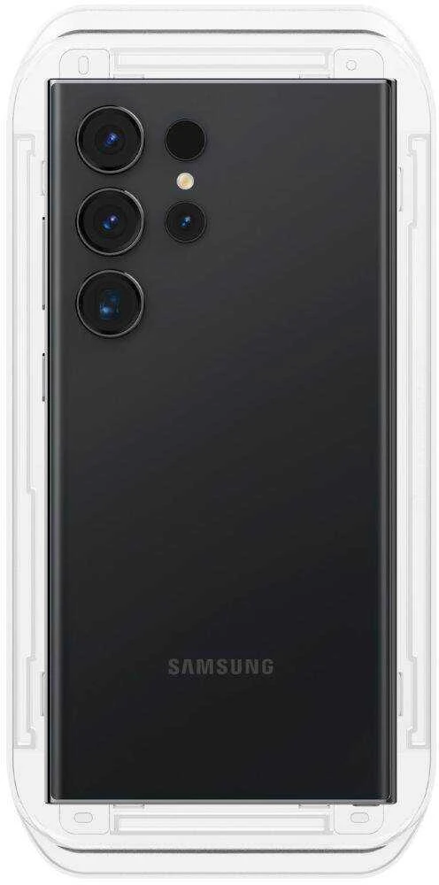 Apsauginis stiklas telefonui Samsung Galaxy S24 Ultra Spigen Glas.tr „EZ Fit” 2 vnt. skaidrus