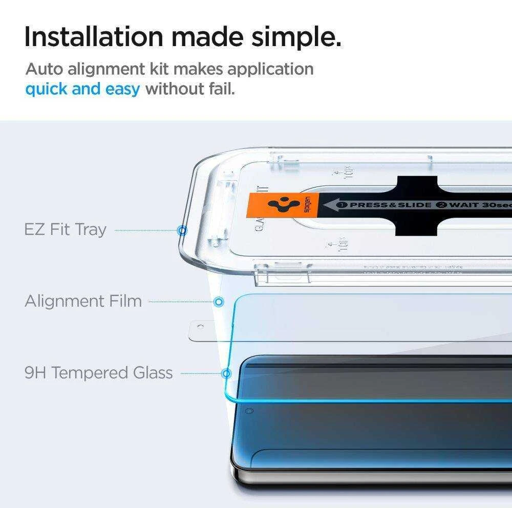 Apsauginis stiklas telefonui Samsung Galaxy S24 Plus Spigen Glas.tr „EZ Fit” 2 vnt. skaidrus