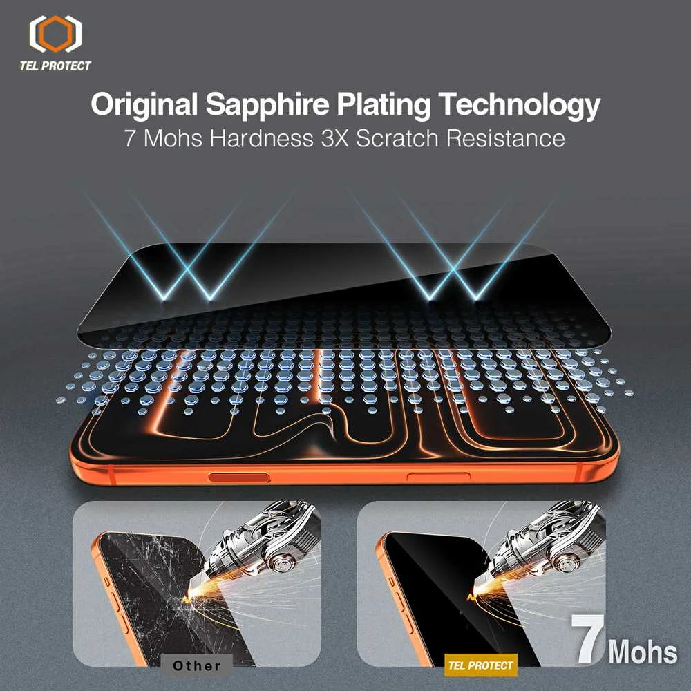 Apsauginis stiklasTel Protect 10X Privacy DLC Diamond Coating skirtas Samsung Galaxy S26 Plus (with fingerprint unlock)