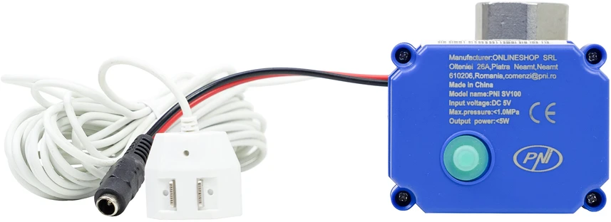 Apsaugos nuo užliejimo rinkinys PNI SV100 PRO jutiklis ir solenoidinis vožtuvas DN20 3/4, 1.0MPa, IP65