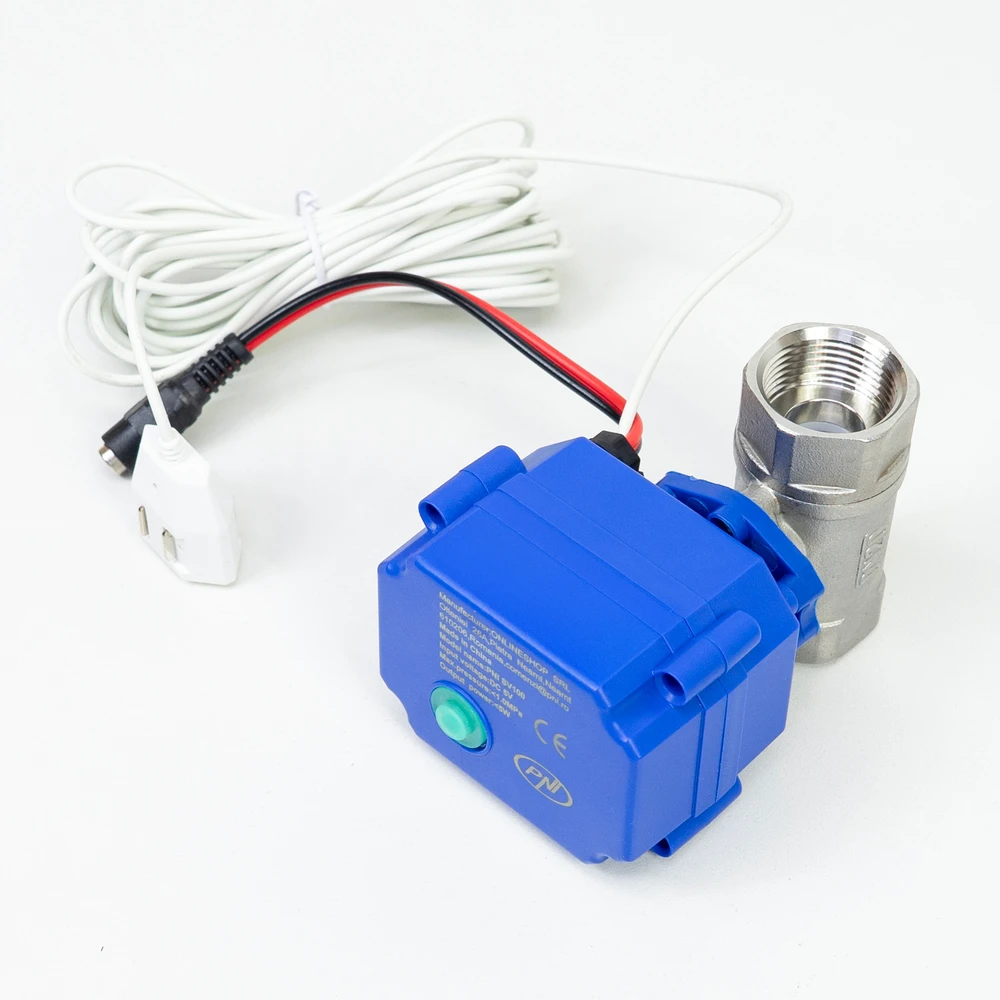 Apsaugos nuo užliejimo rinkinys PNI SV100 PRO jutiklis ir solenoidinis vožtuvas DN20 3/4, 1.0MPa, IP65