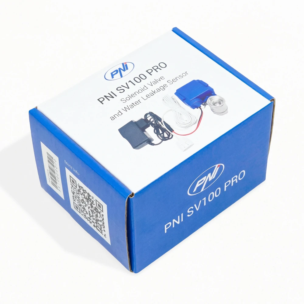 Apsaugos nuo užliejimo rinkinys PNI SV100 PRO jutiklis ir solenoidinis vožtuvas DN20 3/4, 1.0MPa, IP65